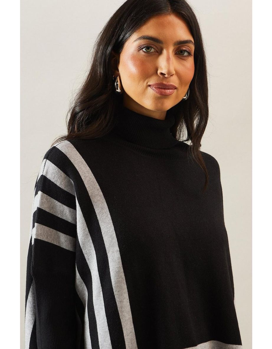 Striped Roll Neck Swaeter - 3