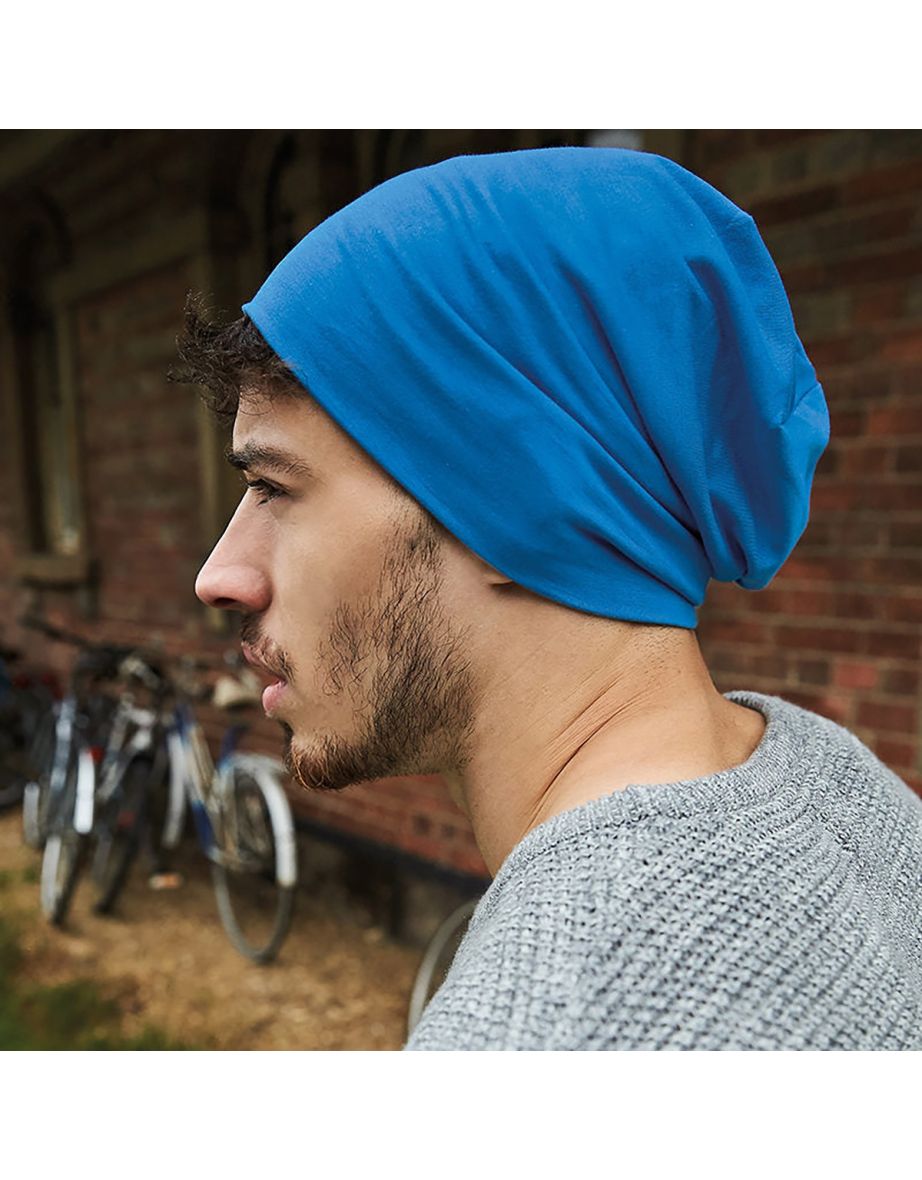 Beechfield Unisex Hemsedal Cotton Slouch Beanie - Sapphire Blue - 1