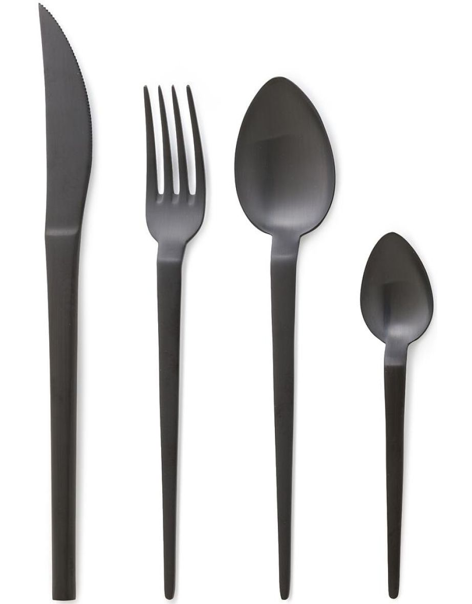 Oslo 16-Piece Matte Black Stainless Steel Cutlery Set