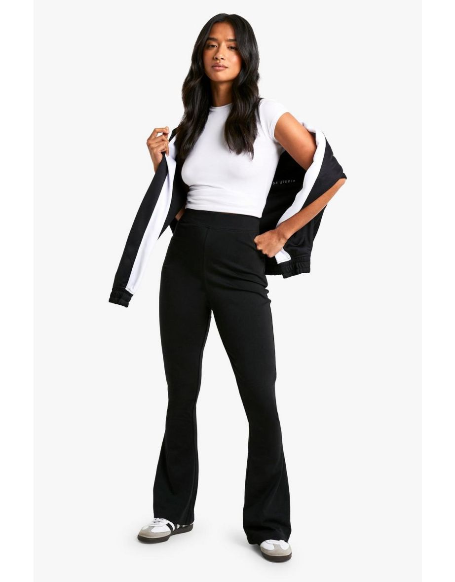 Petite Cotton Jersey Ruched Booty Boosting Flares