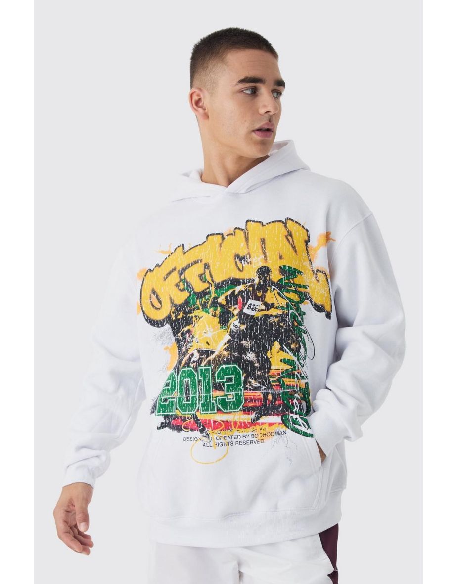 Large Scale Official 2013 Sports Graphic Hoodie - white