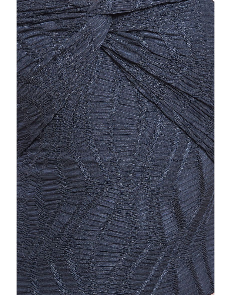 Goddiva Front Knot Twist Maxi Dress - Black - 3