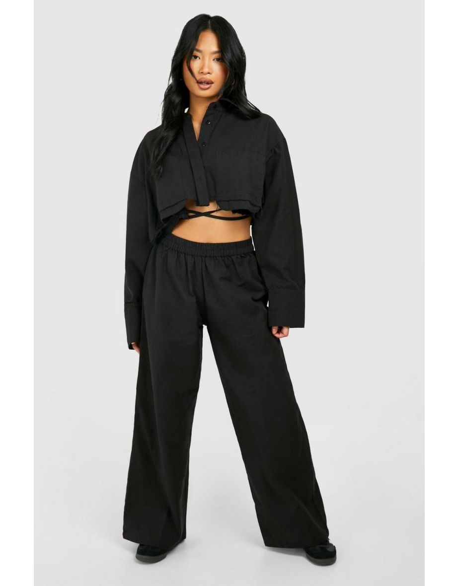 Petite Elasticated Waistband Trouser - black