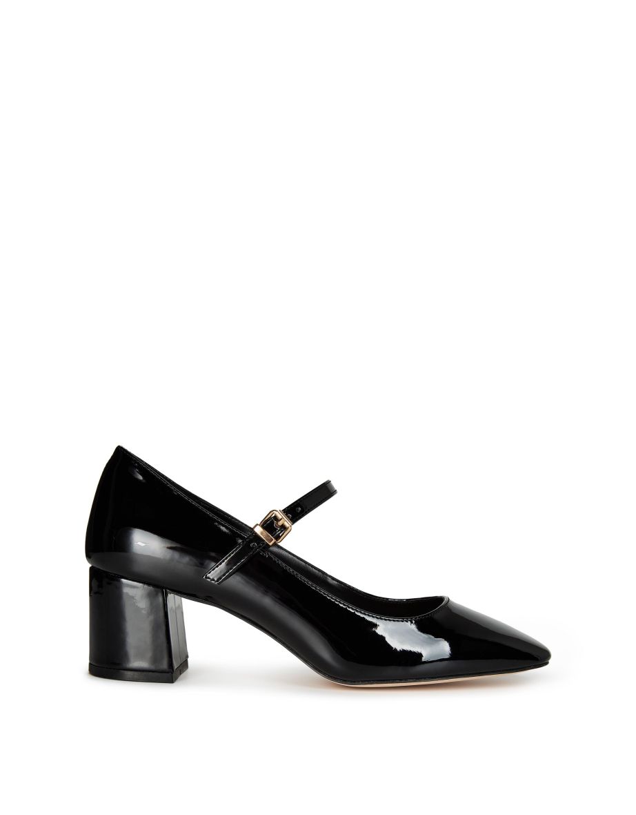 Women's Dune Ascented Mary Jane Block Heels in Black