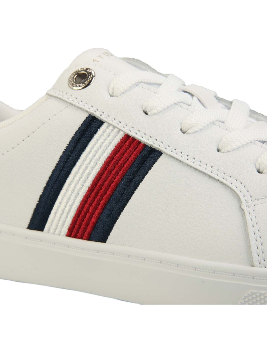 Women's Tommy Hilfiger Essential Stripes Trainers in White - 4