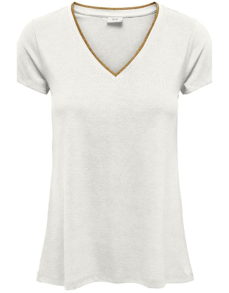 Short Sleeve T-Shirt with Metallic Edging