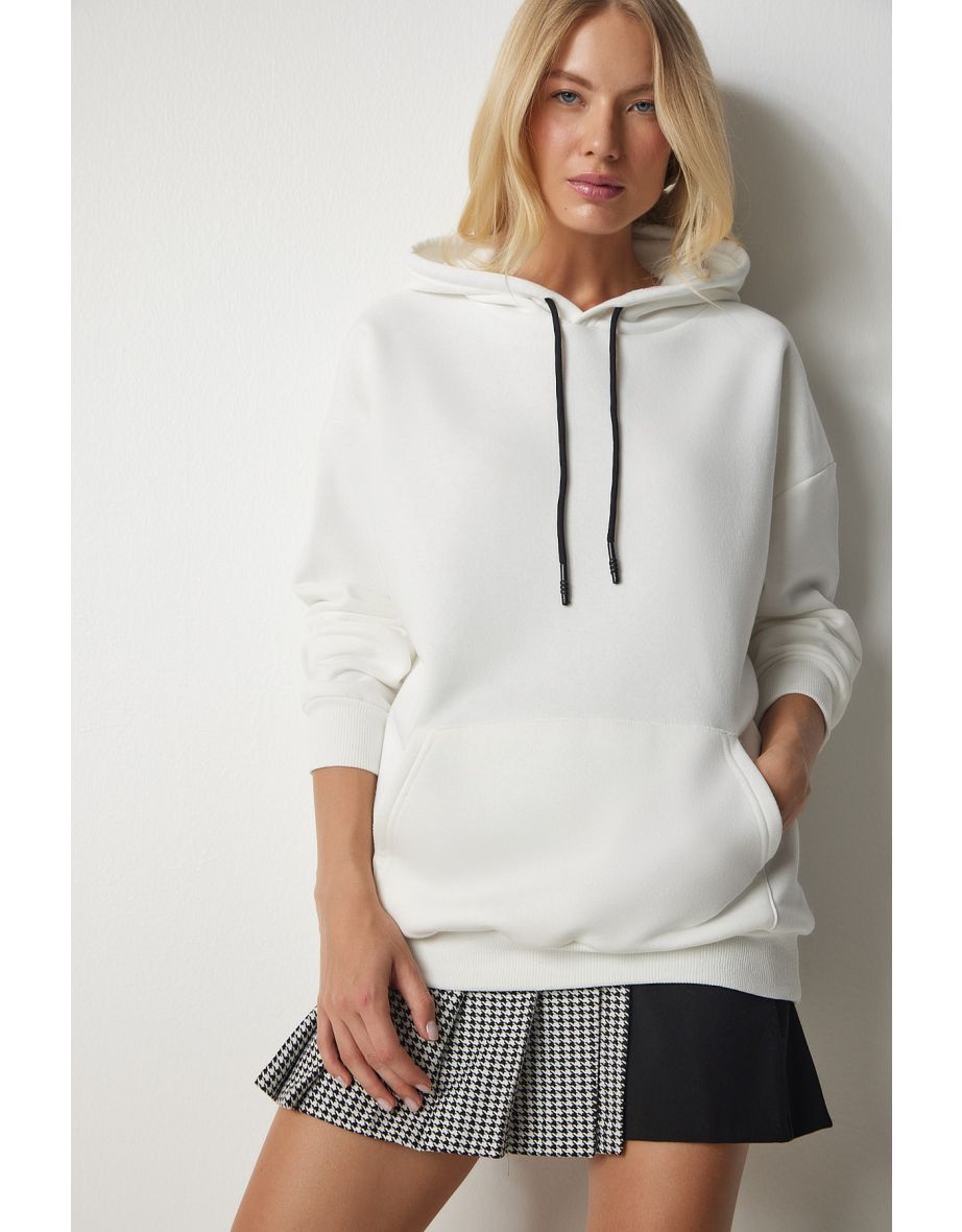 Women's Ecru Hoodie and Knitted Sweatshirt