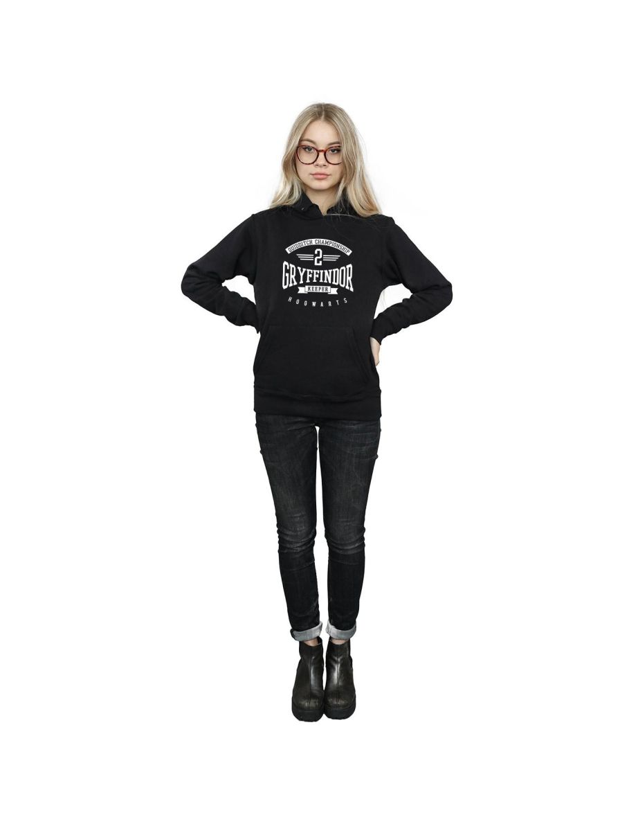 Harry Potter Womens/Ladies Gryffindor Keeper Hoodie - Black - 3