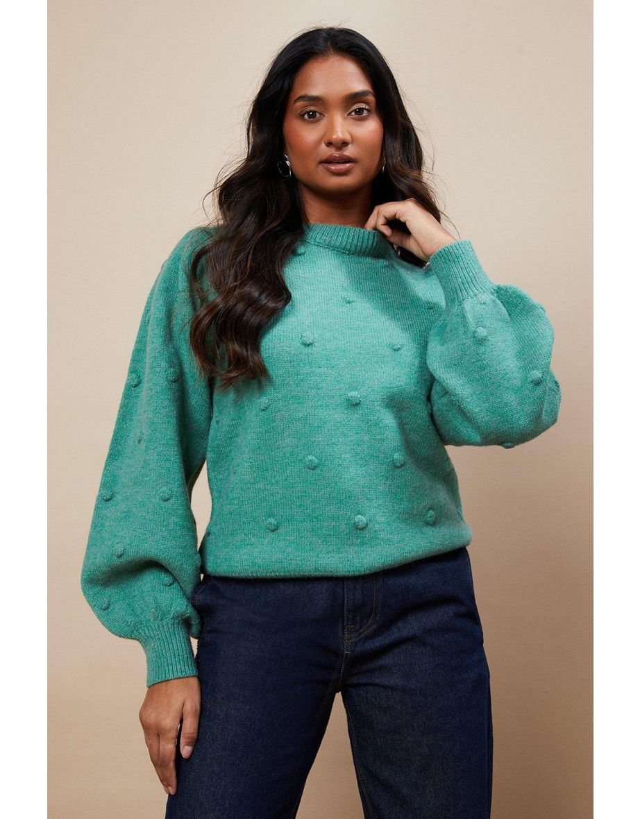 Bobble Knit Crew Neck Jumper - 3