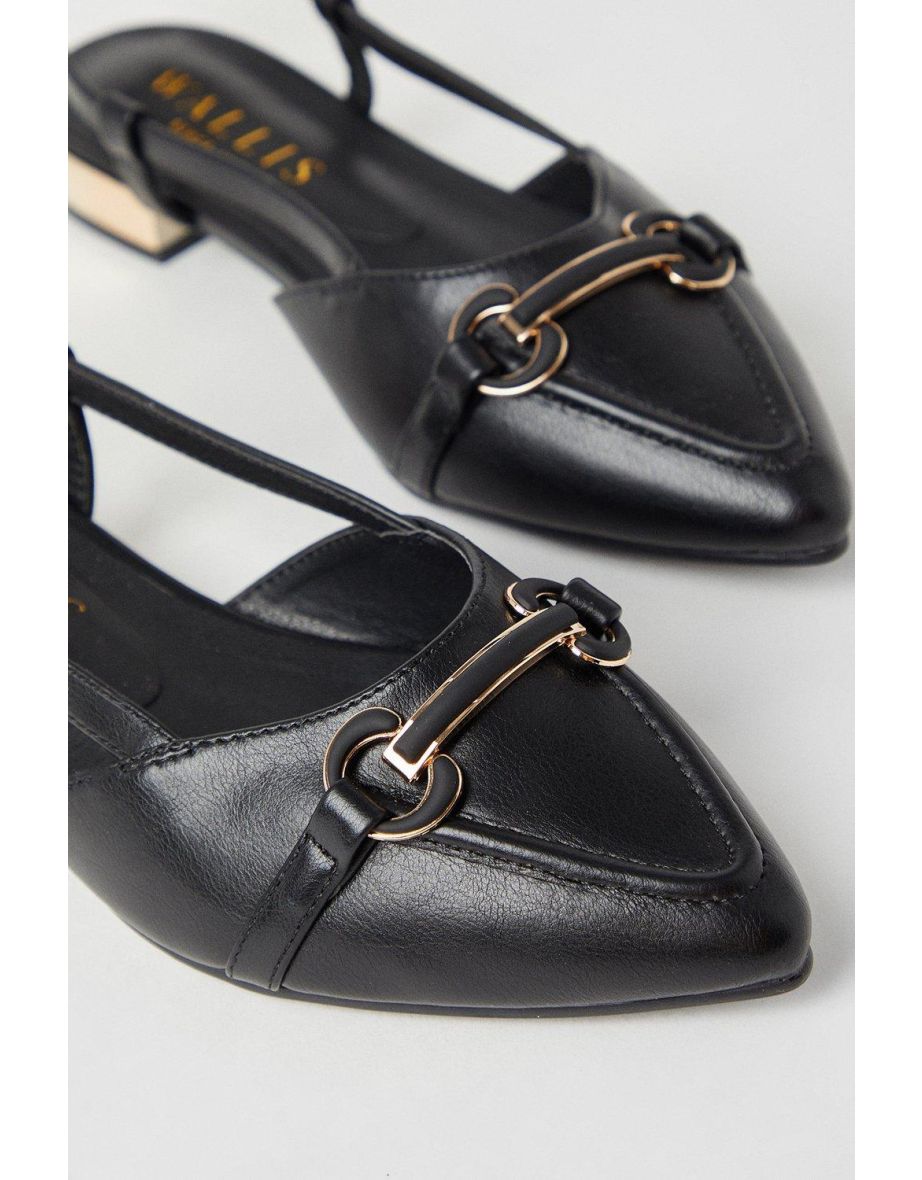 Belinda Pointed Snaffle Detail Slingback Flat Shoes - 3