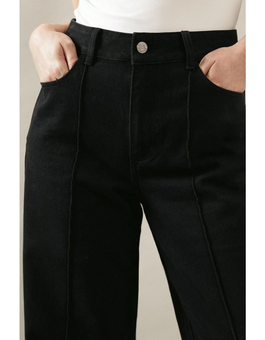 Seam Detail Wide Leg Jean - 3