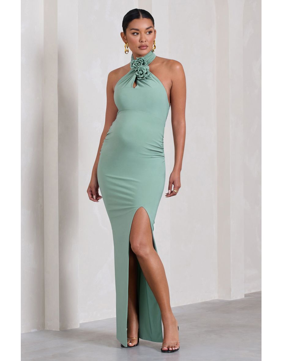 Halter neck maternity dress best sale