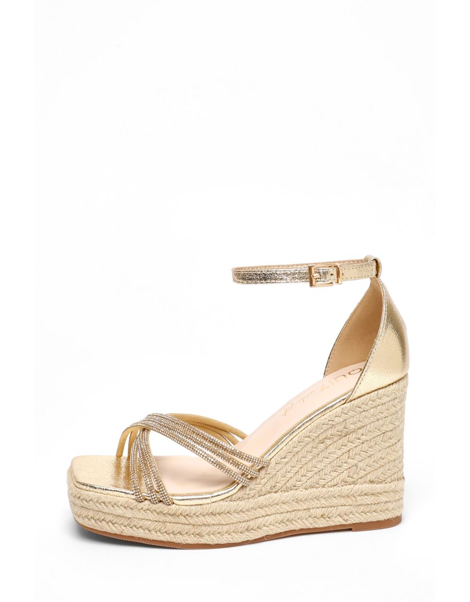 Shop Quiz Gold Wedge High Heels Online in Bahrain VogaCloset