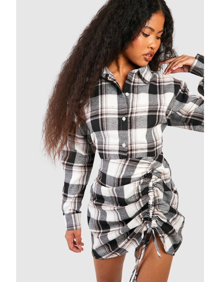 Petite check dress best sale