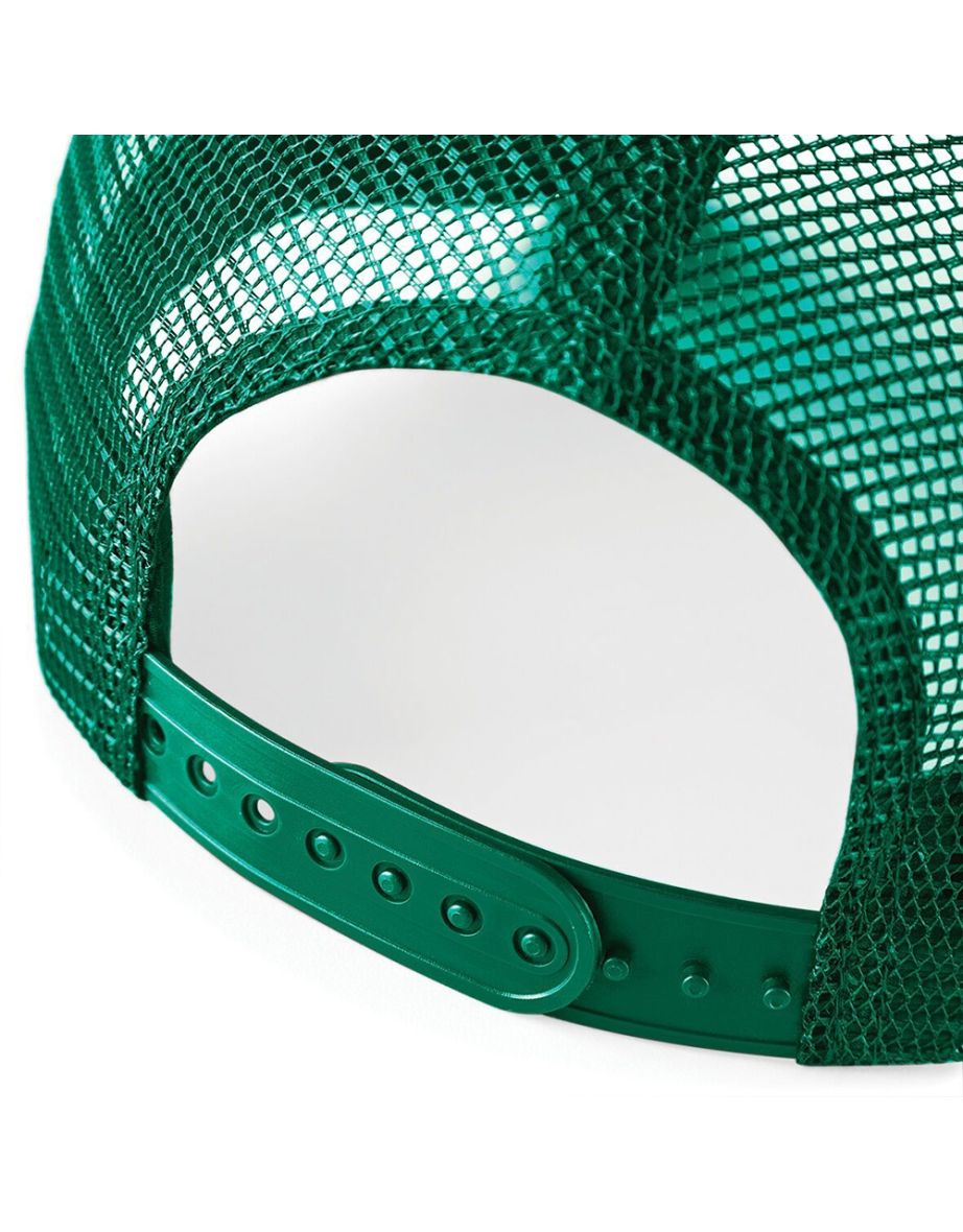 Beechfield Mens Half Mesh Trucker Cap / Headwear - Bottle Green/Bottle Green - 3