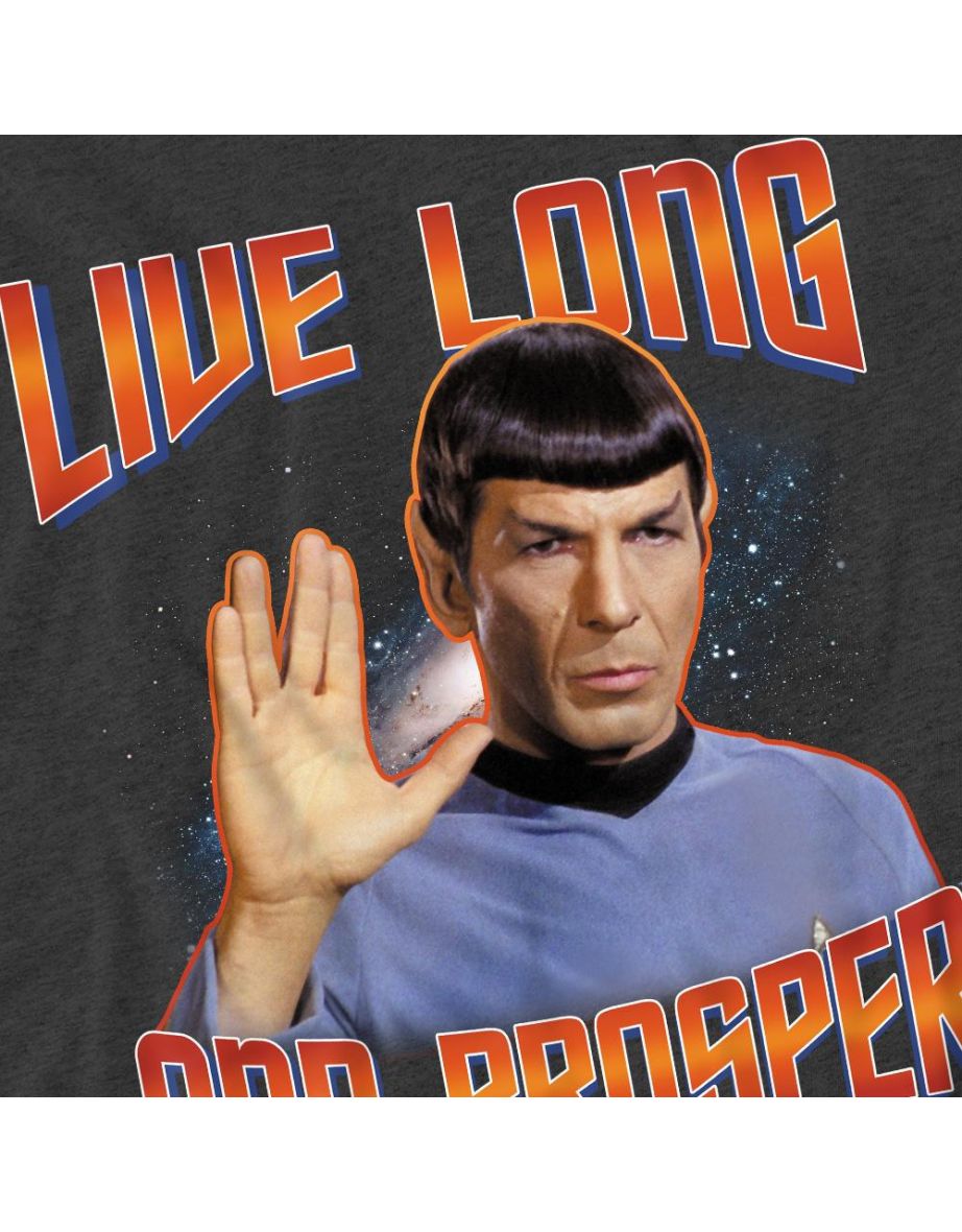 Star Trek: The Original Series Unisex Adult Live Long and Prosper Spock T-Shirt - Charcoal - 3