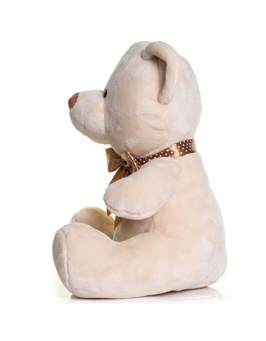 Mumbles Velvet Bear With Ribbon - Cream - 2