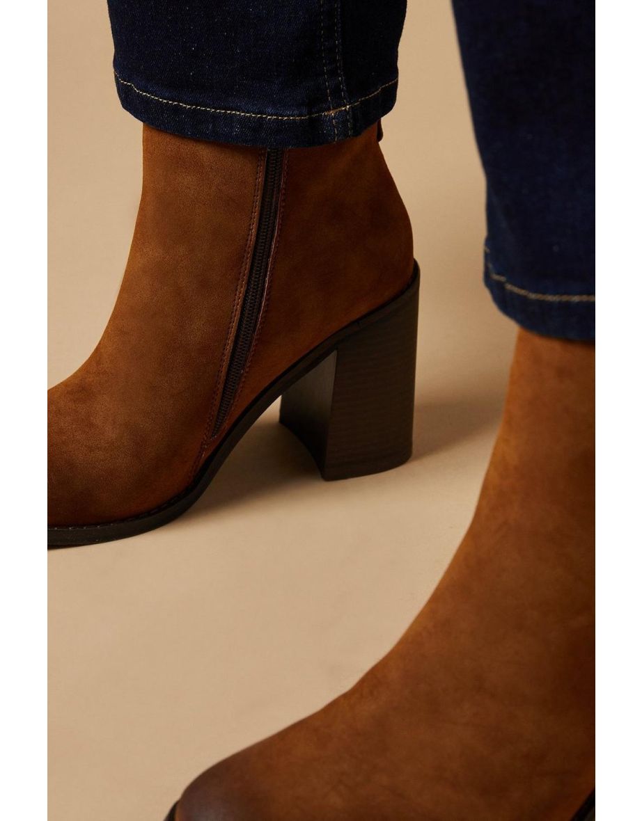 Marisol Square Toe High Block Heel Ankle Boot - 3