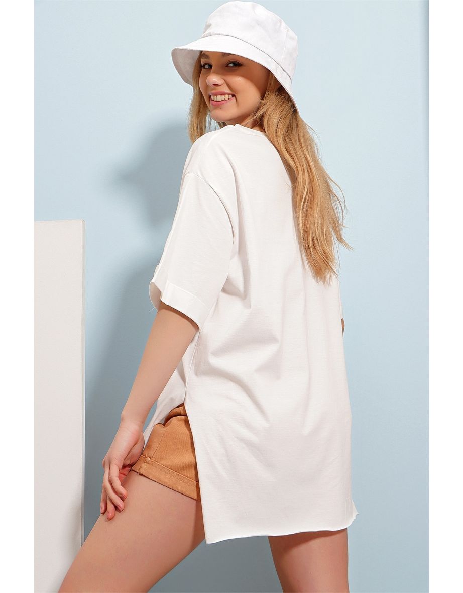 T-Shirt - White - Regular fit - 4