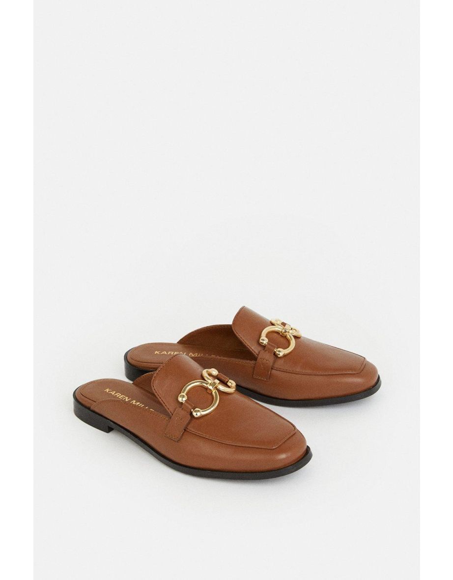 Leather Open Back Slip-on Loafer - 3