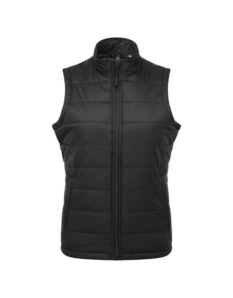 Premier Womens/Ladies Recyclight Padded Gilet - Black