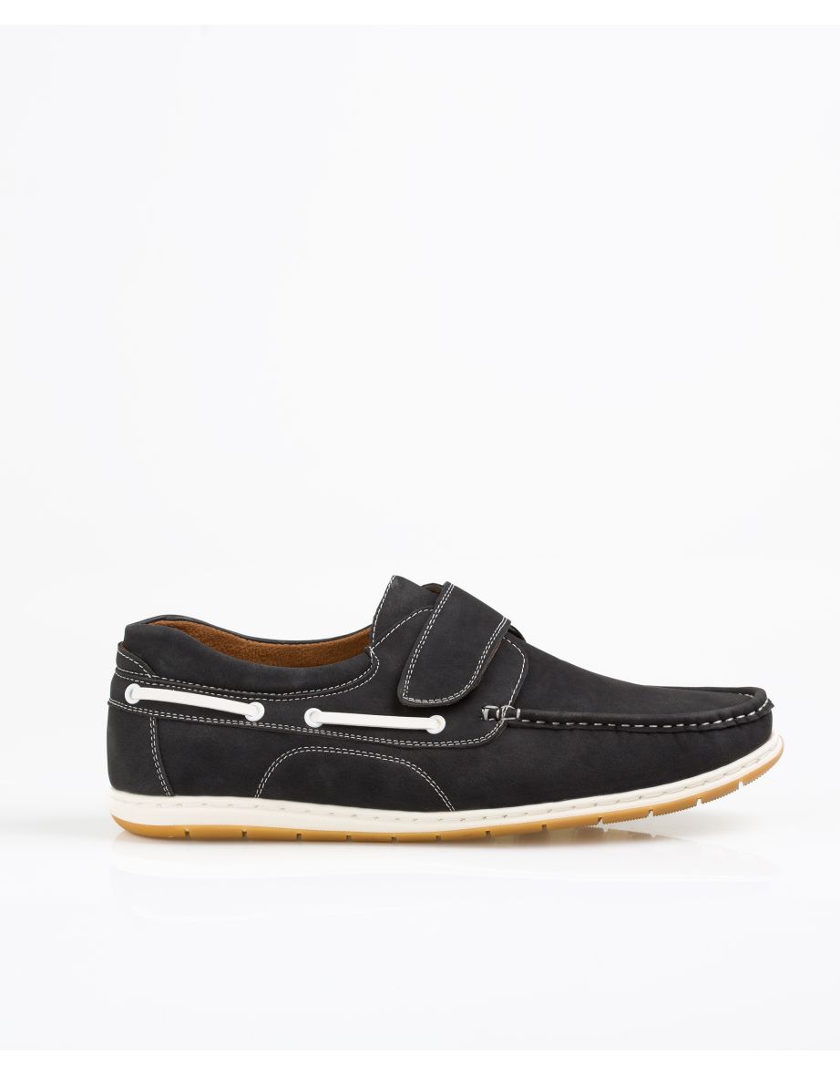 Contrast Sole Velcro Strap Boat Shoes