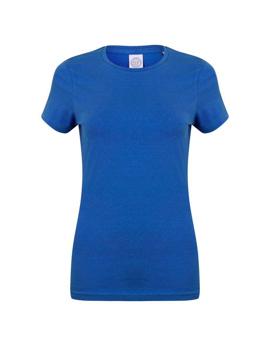 Skinni Fit Womens/Ladies Feel Good Stretch Short Sleeve T-Shirt - Royal