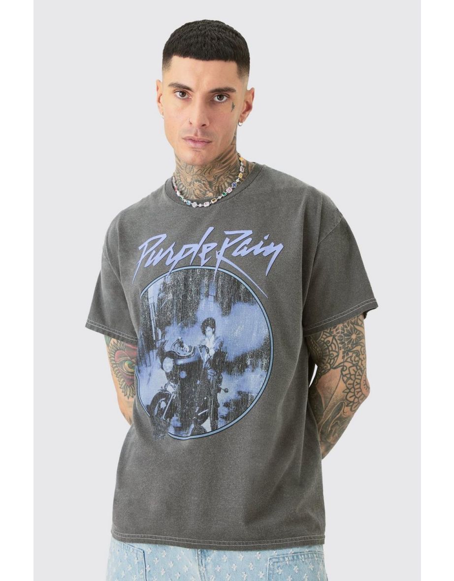 Tall Purple Rain T-shirt In Acid Wash
