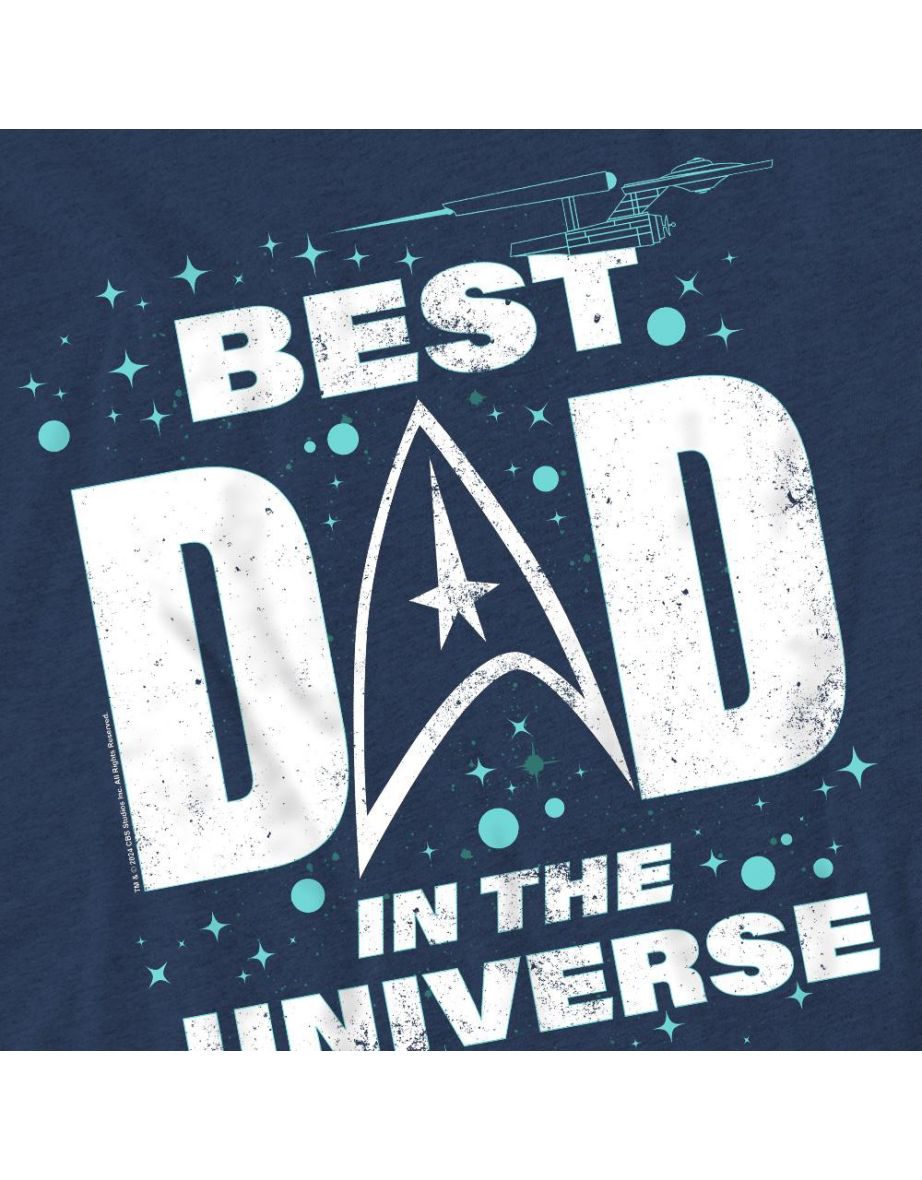 Star Trek Unisex Adult Best Dad in the Universe Fathers Day T-Shirt - Navy - 3