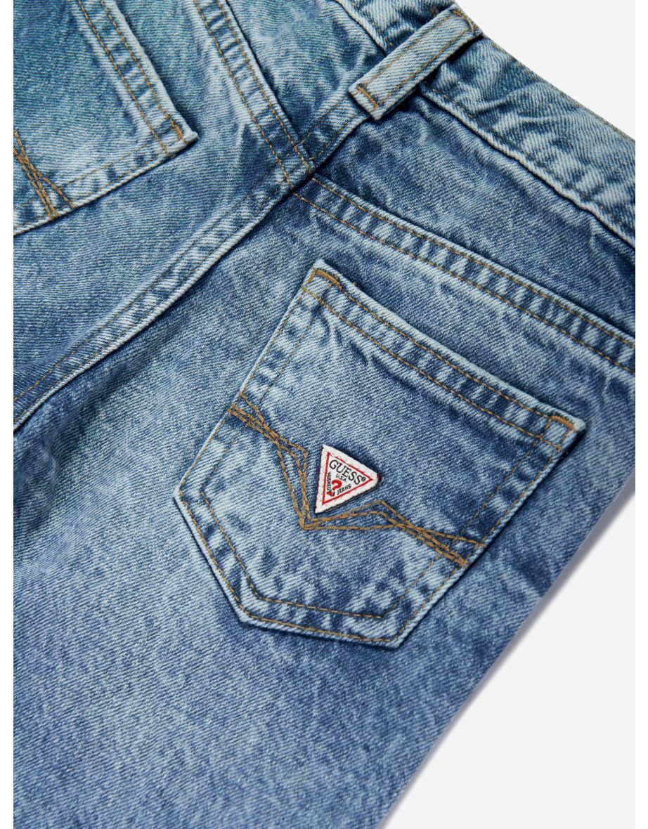 Boys Denim Linen Shorts in Blue - 3
