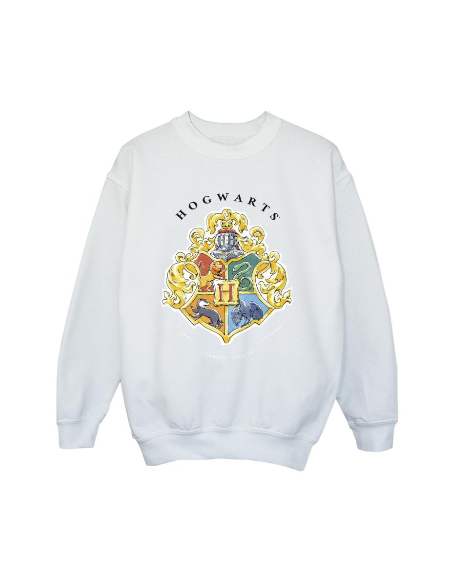 Harry Potter Boys Hogwarts School Emblem Sweatshirt - White - 3