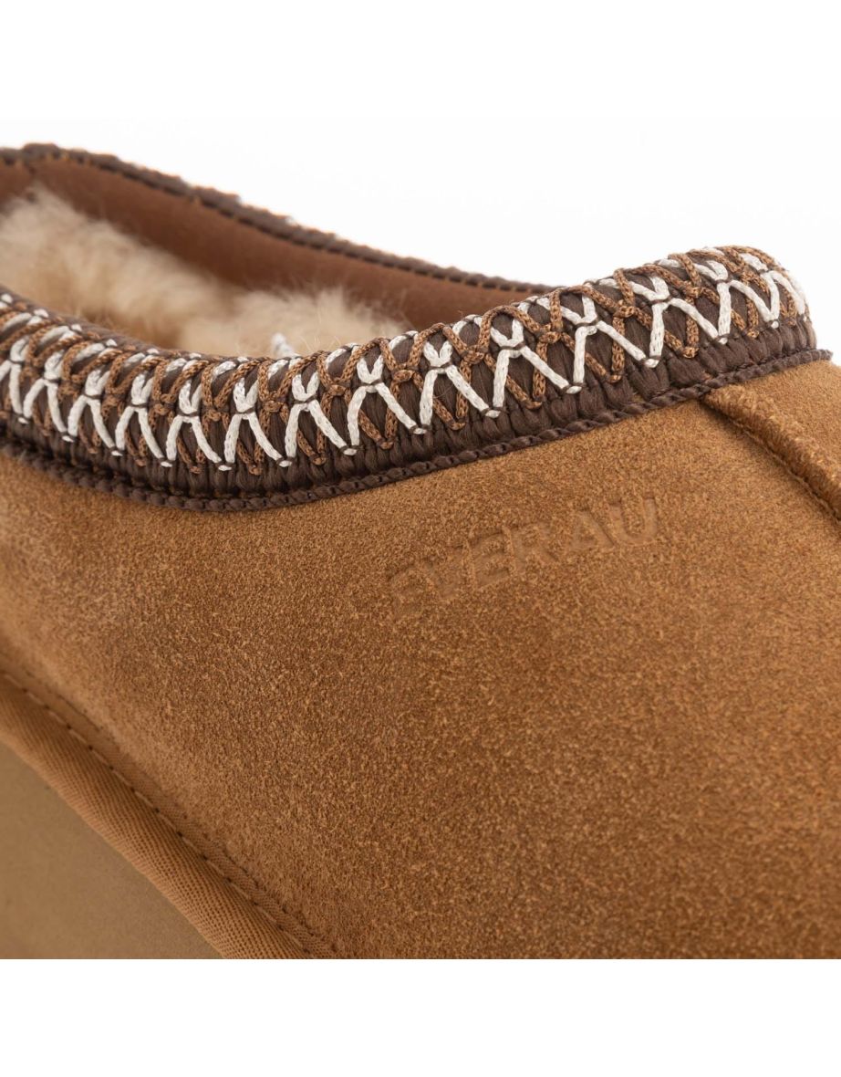 Women's EverAu Wonga Leather Slippers in Brown - 5