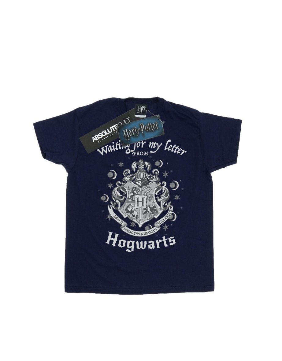 Harry Potter Girls Waiting For My Letter Hogwarts T-Shirt - Navy Blue