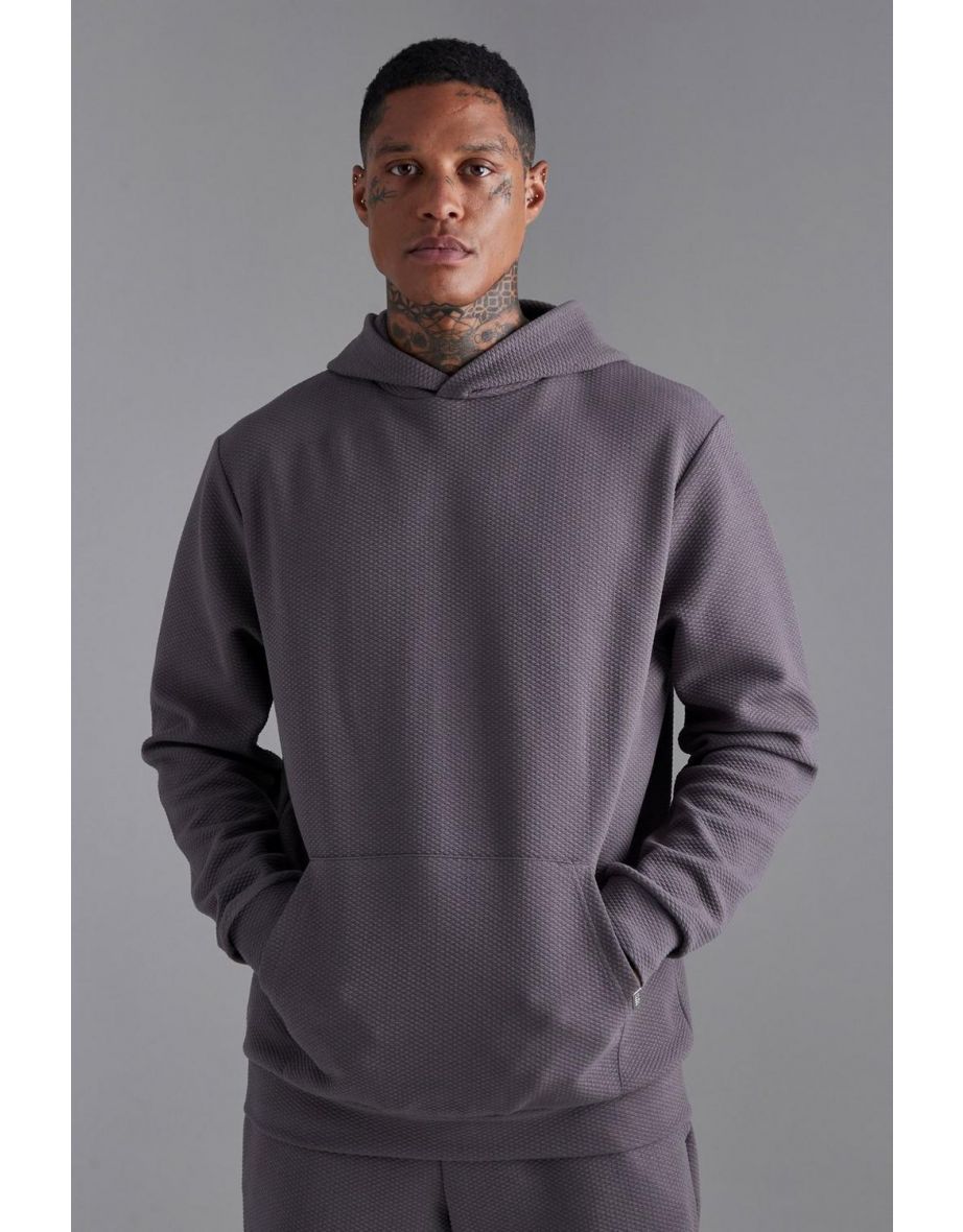 Mini Diamond Quilted Hoodie - dark grey