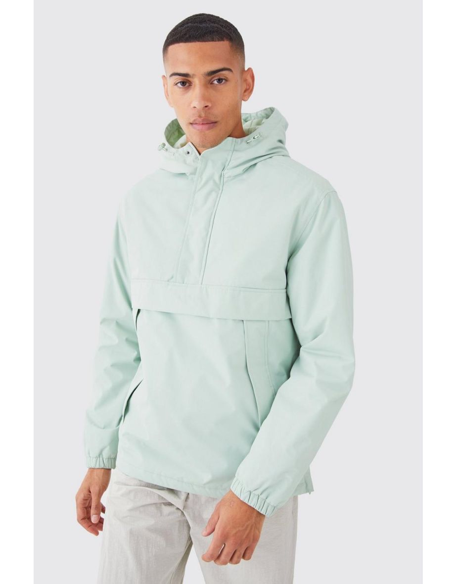 Man Overhead Hooded Parka - sage