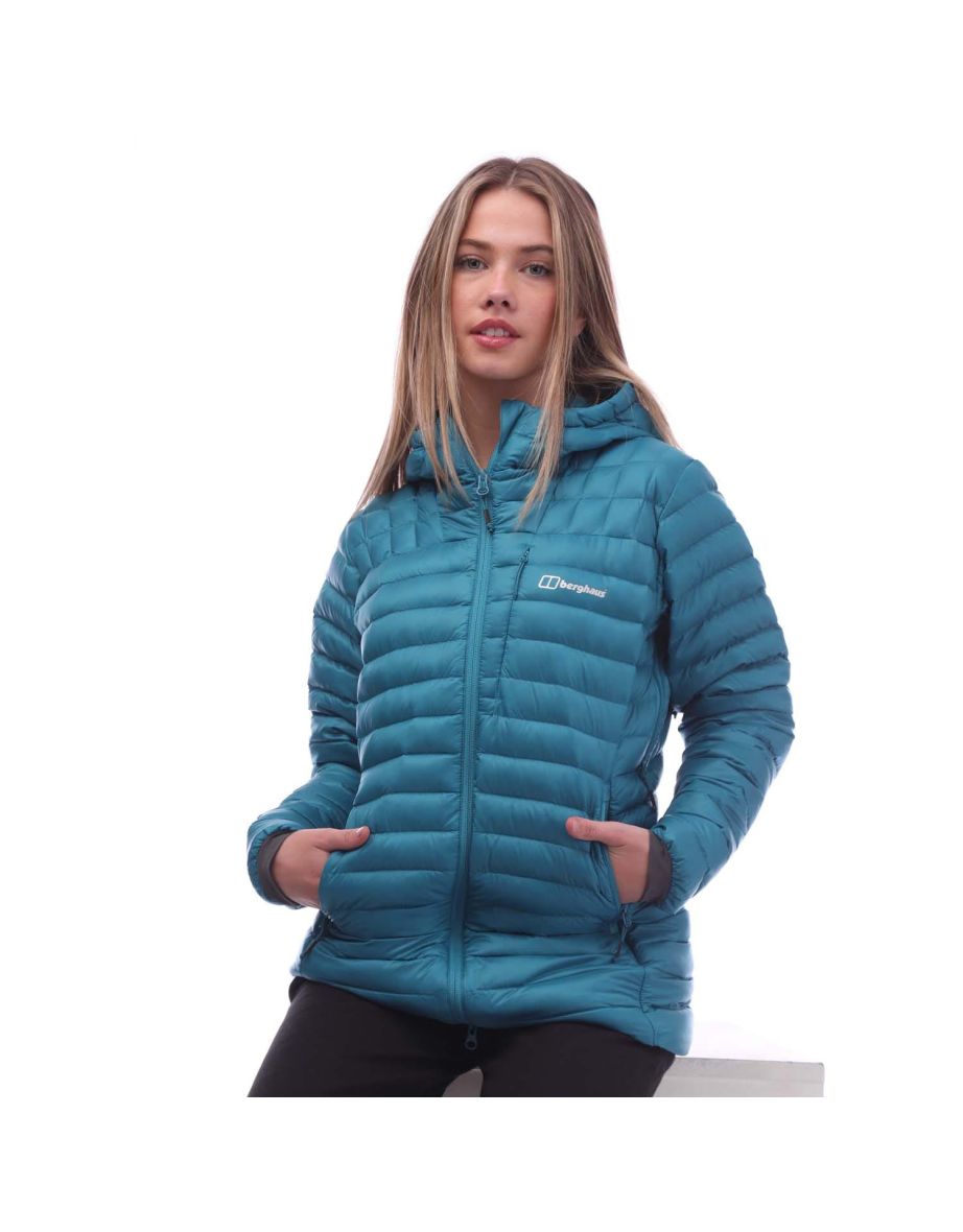 Women's Berghaus Bynack Down Hooded Jacket in Turquoise - 3
