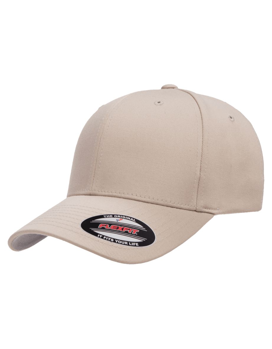 Yupoong Mens Flexfit Fitted Baseball Cap - Stone