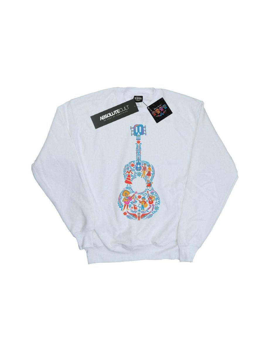Disney Boys Coco Guitar Pattern Sweatshirt - White