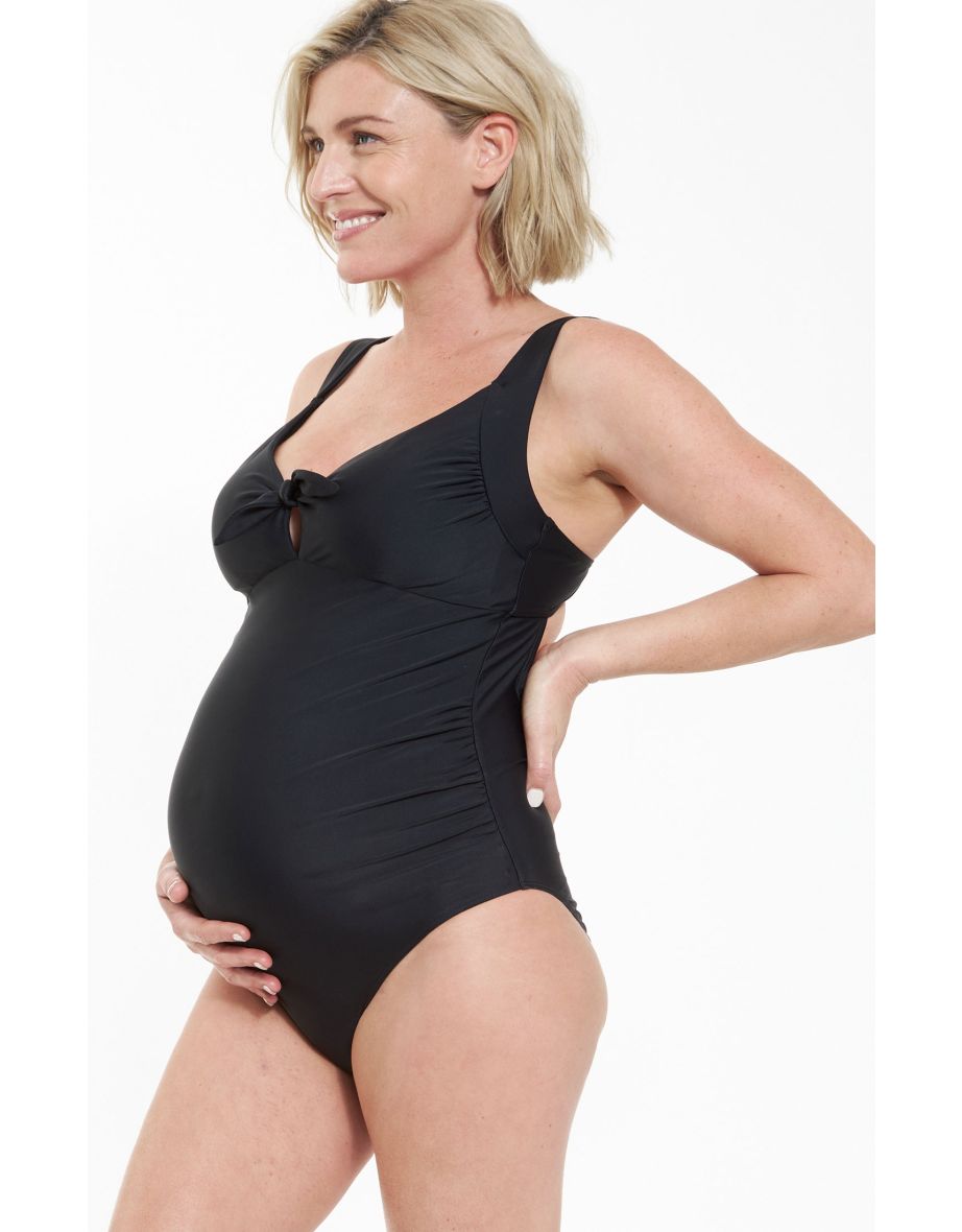 Tie Front One Piece Maternity Swimsuit