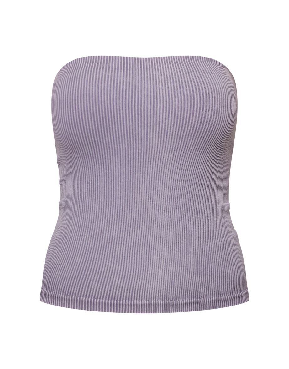 Charcoal Acid Wash Contour Rib Longline Bandeau - 4