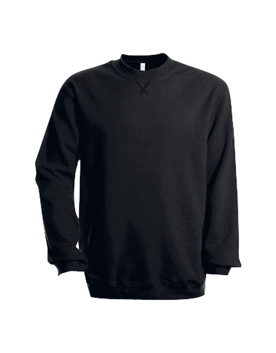 Kariban Mens Plain Crew Neck Sweatshirt - Black