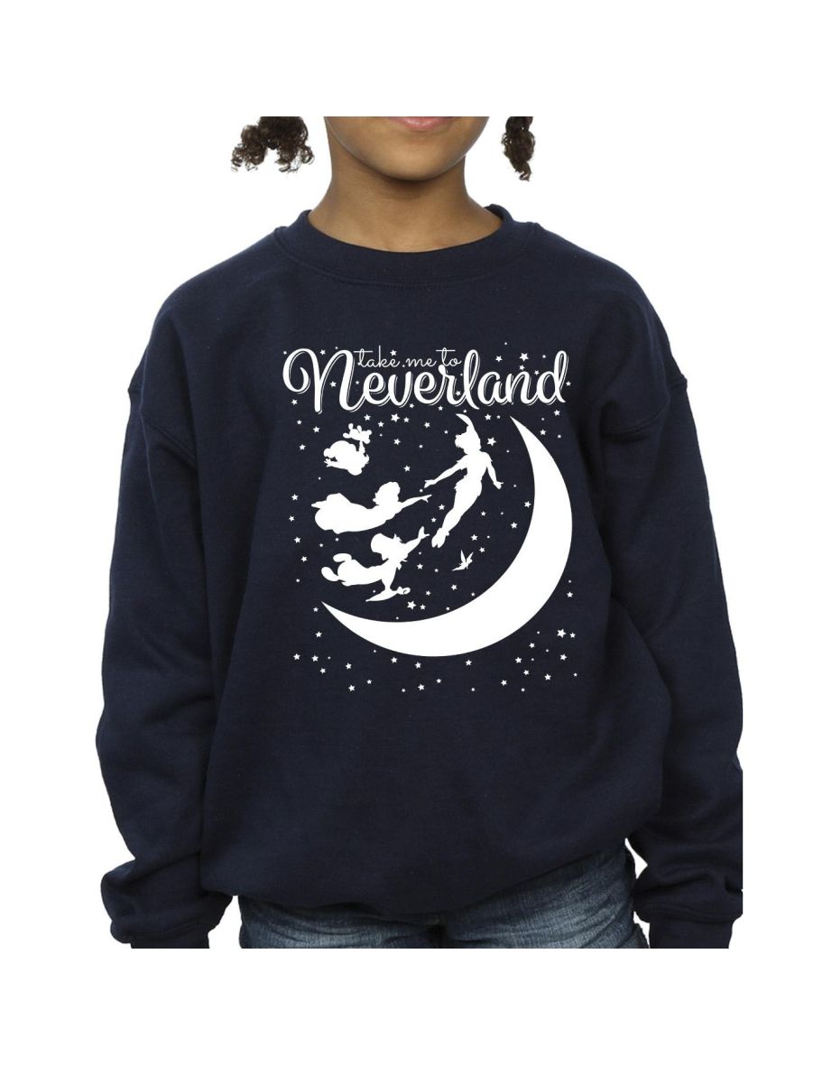 Disney Girls Peter Pan Take Me To Neverland Sweatshirt - Navy Blue - 2