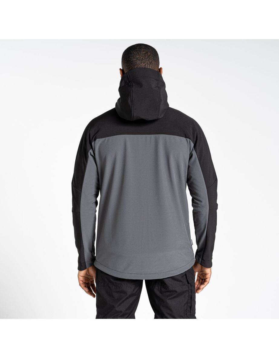 Craghoppers Mens Expert Softshell Hooded Active Soft Shell Jacket - Carbon Grey/Black - 3