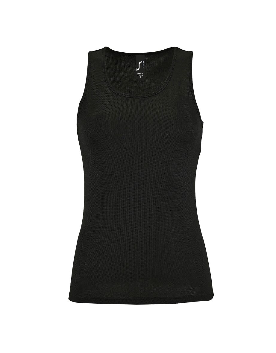SOLS Womens/Ladies Sporty Performance Sleeveless Tank Top - Black