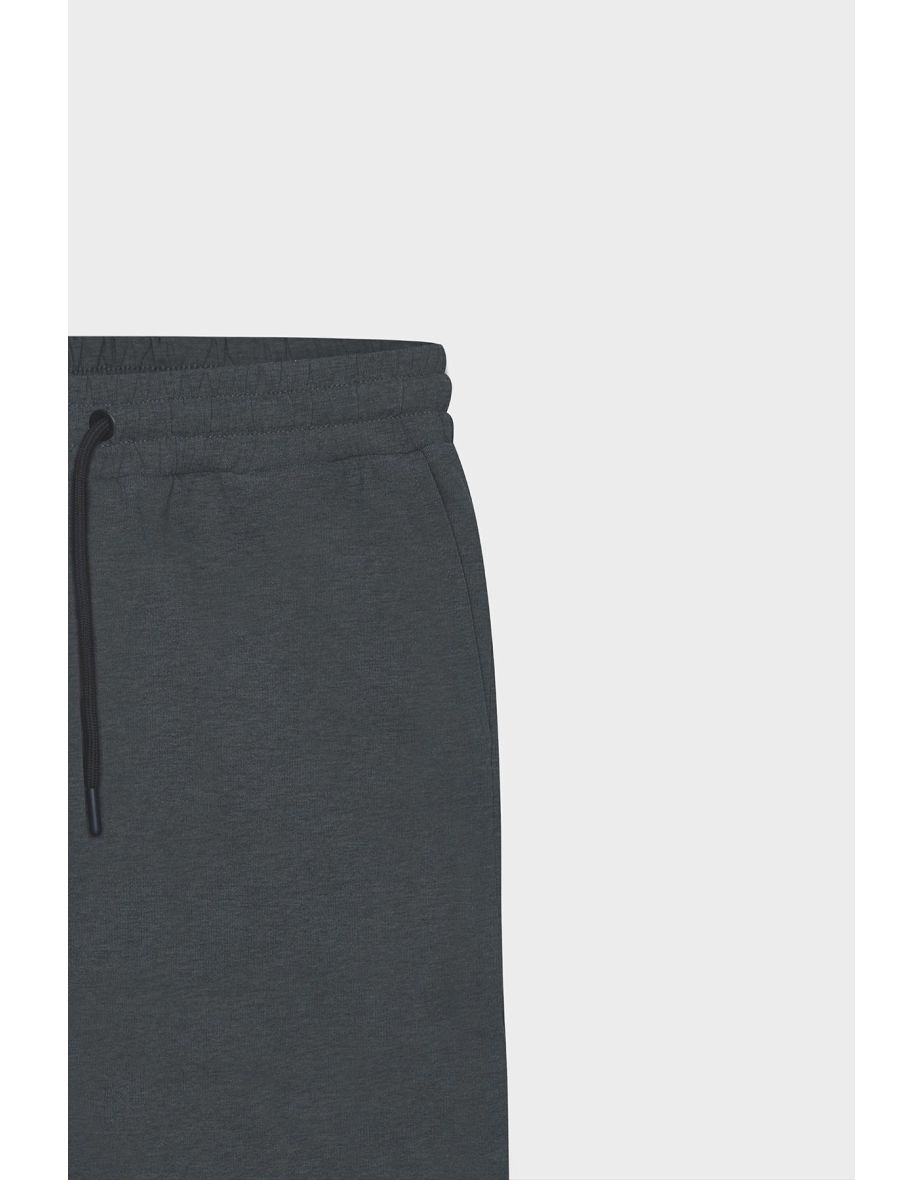 Men's Anthracite-melange Standard Fit Daily Comfortable Sports Knitted Shorts - 7