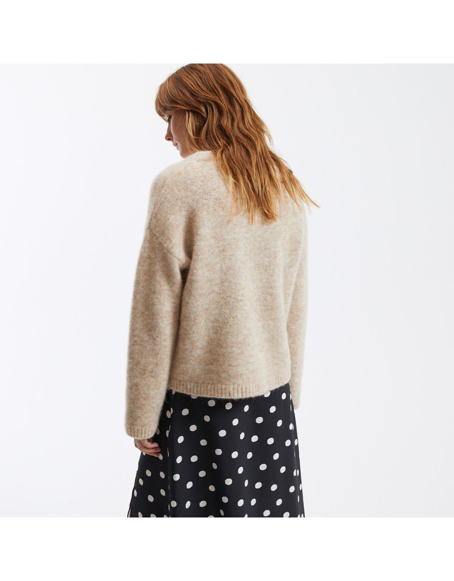 Wool/Alpaca Mix Jumper/Sweater with Crew Neck - 4