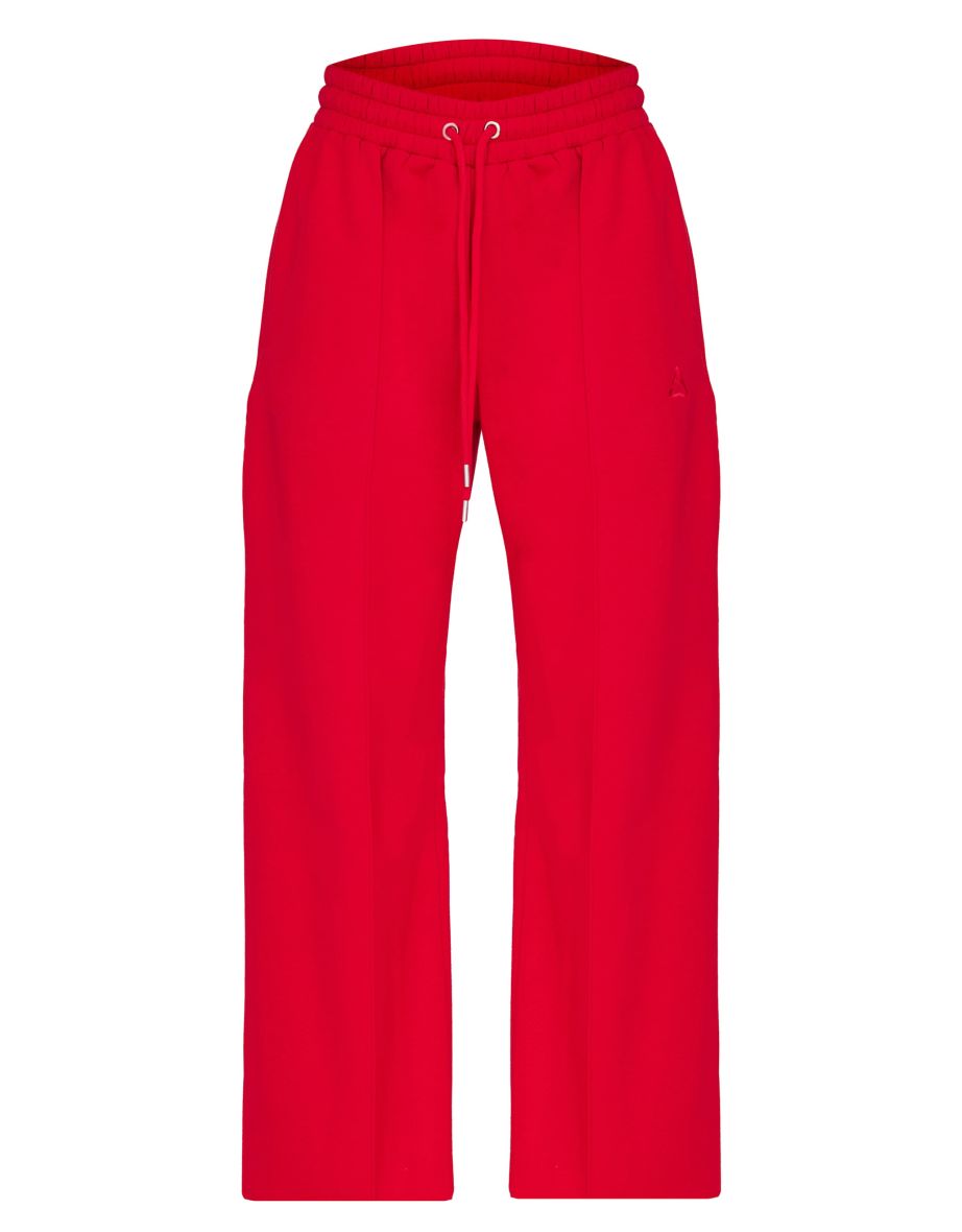 Dark Red Embroidered Straight Leg Joggers - 4