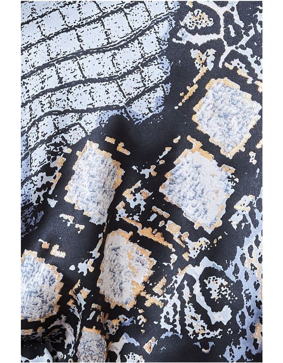 Goddiva Foil Print Kimono With Tassels - 4