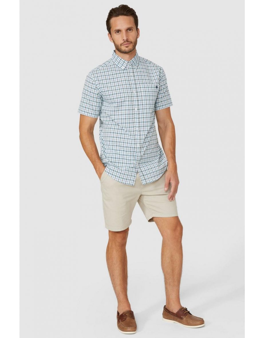 Window Pane Check Shirt - navy
