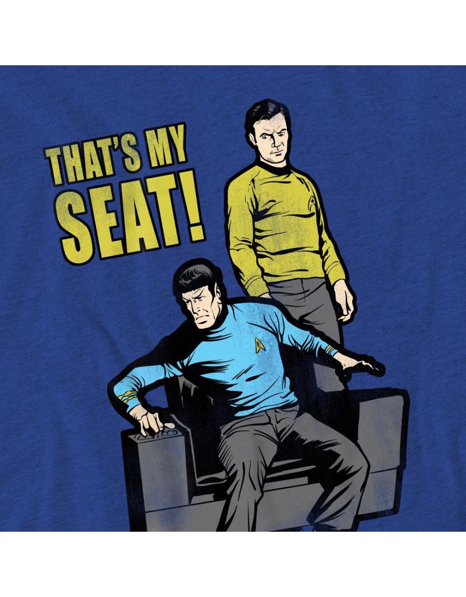 Star Trek Unisex Adult My Seat T-Shirt - Royal Blue - 3